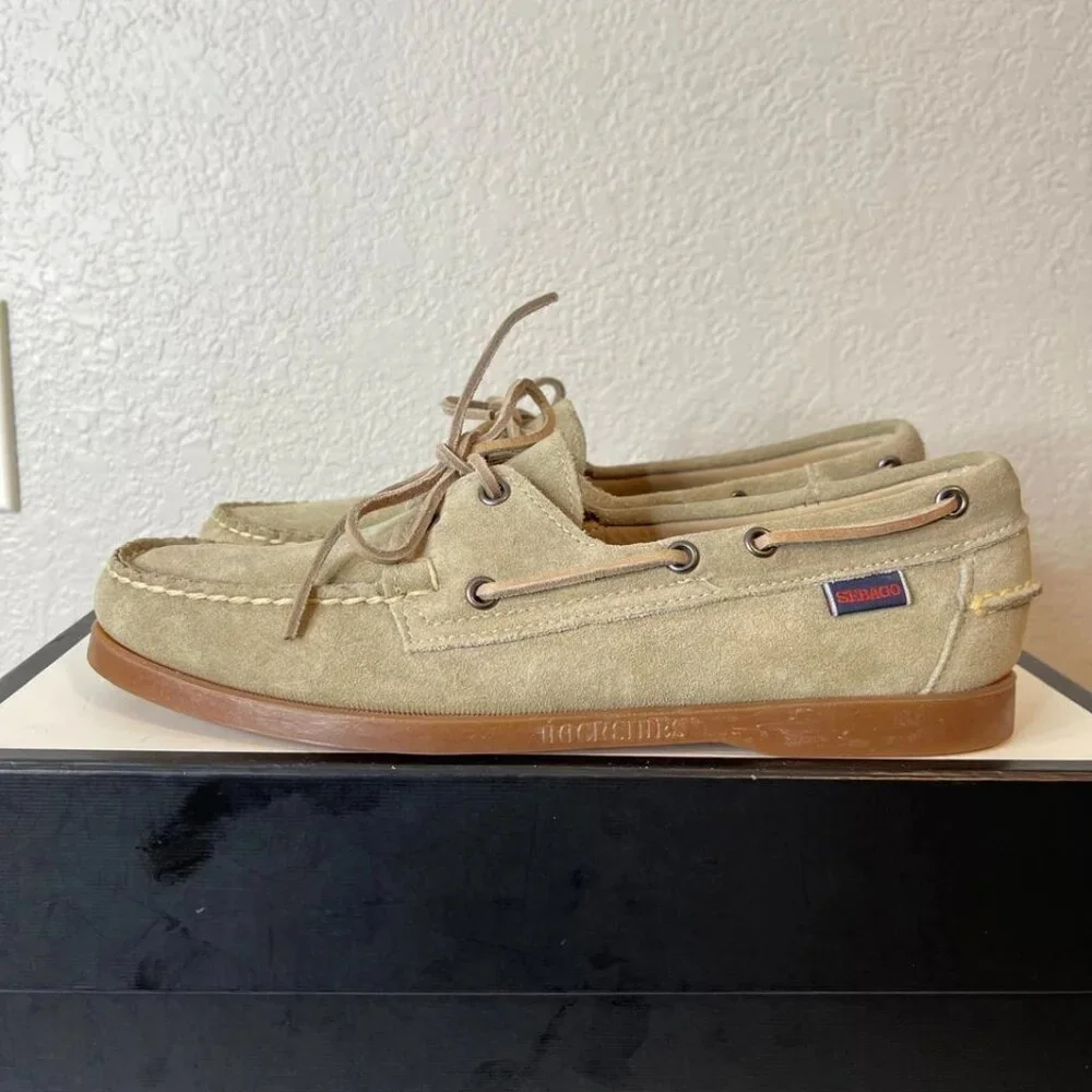 Sebago DockSides Boat Shoes Brown Suede Casual Slip On‎ Men's Size 9 M